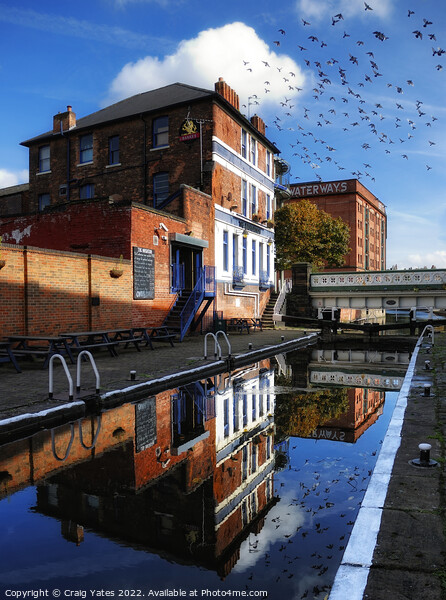 Nottingham Canal Reflection Picture Board by Craig Yates