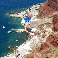 Buy canvas prints of Amoudi Bay Oia Santorini Greece by Craig Yates