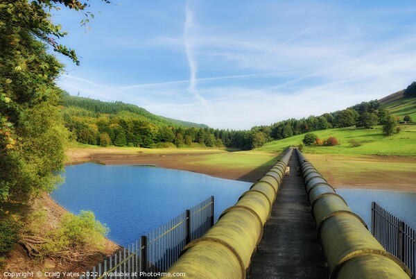 Ladybower Reservoir Water Pipes Picture Board by Craig Yates