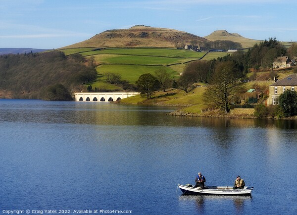 Gone Fishing Ladybower Reservoir Picture Board by Craig Yates