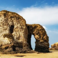 Buy canvas prints of Perranporth Beach Rock Arch Cornwall by Craig Yates