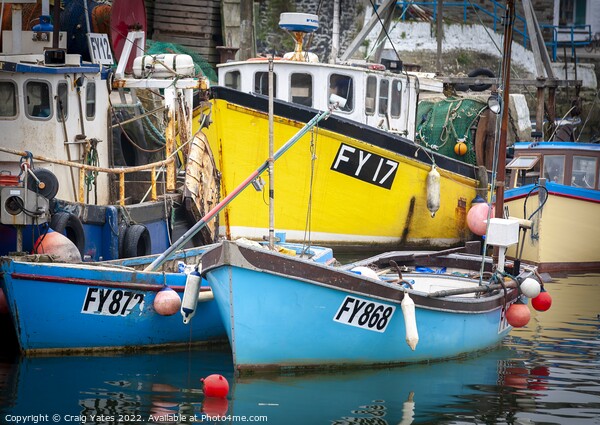 Mevagissey Fishing Boats Cornwall Picture Board by Craig Yates