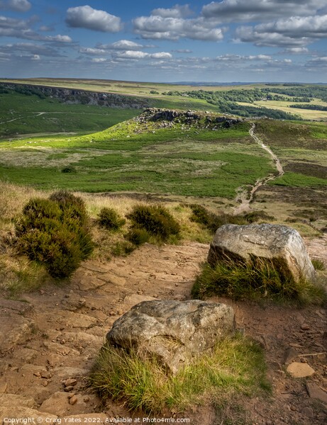 Sunlight On Carl Wark Peak District Picture Board by Craig Yates