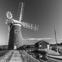 Buy canvas prints of Horsey Windpump Norfolk. Black and white by Craig Yates