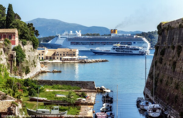 Cruise Ship Arrival Corfu Greece Picture Board by Craig Yates