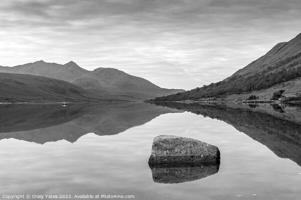 Loch Etive Scotland Black and White Picture Board by Craig Yates