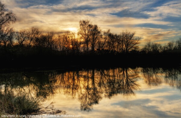 Winter Sunset Reflection. Picture Board by Craig Yates