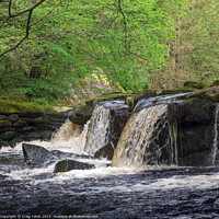 Buy canvas prints of Yorkshire Bridge Waterfall Peak District. by Craig Yates