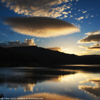 Buy canvas prints of Lenticular Cloud Sunset Grasmere Lake District. by Craig Yates