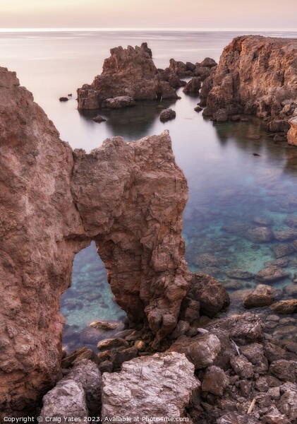 Coastal Archway Menorca Spain Picture Board by Craig Yates