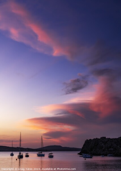 Menorca Sunset Sky Picture Board by Craig Yates