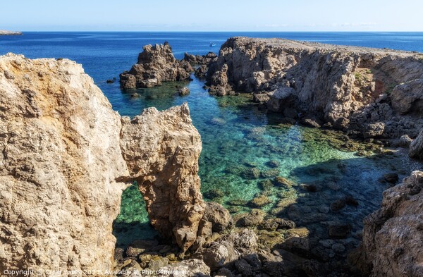 Punta des Nou Covus. Menorca Spain. Picture Board by Craig Yates