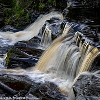 Buy canvas prints of Saukin Ridge Waterfall Peak District. by Craig Yates