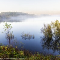 Buy canvas prints of Reservoir Morning Mist. by Craig Yates