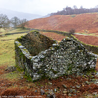 Buy canvas prints of RYDAL WATER DERELICT BARN LAKE DISTRICT by Craig Yates