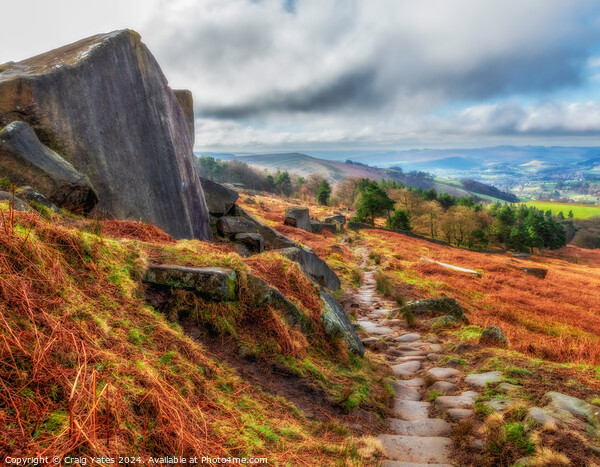 Stanage Edge Path Peak District. Picture Board by Craig Yates