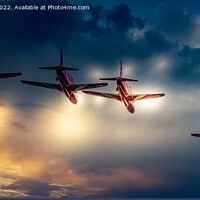 Buy canvas prints of Red Arrows Flypast with Sky Replaced by Stephen Pimm