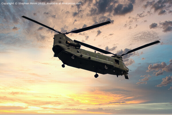 Chinook Flypast with Sky replaced  Picture Board by Stephen Pimm