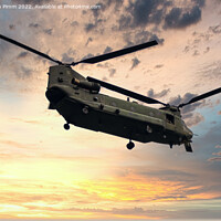 Buy canvas prints of Chinook Flypast with Sky replaced  by Stephen Pimm