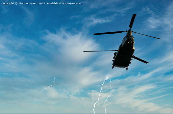Chinook Storm Flypast Picture Board by Stephen Pimm