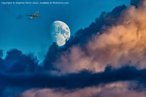 Moon in Clouds Picture Board by Stephen Pimm