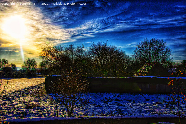 Sunrise Landscape Snow Scene  Picture Board by Stephen Pimm