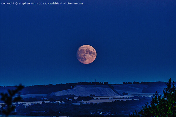 Moon Over the Chilterns  Picture Board by Stephen Pimm
