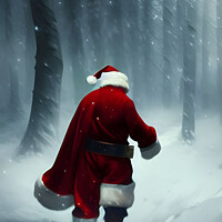 Buy canvas prints of AI Art Santa in the woods by Stephen Pimm