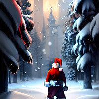 Buy canvas prints of AI Santa in the snow by Stephen Pimm