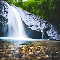 Buy canvas prints of AI Mountain Waterfall by Stephen Pimm