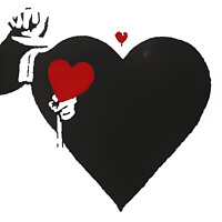 Buy canvas prints of Banksy Style Heart by Stephen Pimm