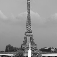 Buy canvas prints of Eiffel Tower and Statue of Liberty, Paris by Alan Crumlish