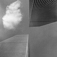 Buy canvas prints of Twin Towers and cloud, New York, 1980 by Alan Crumlish