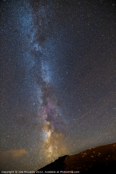 Milky Way, looking down on the Isle of Harris Picture Board by Ivie McLardy