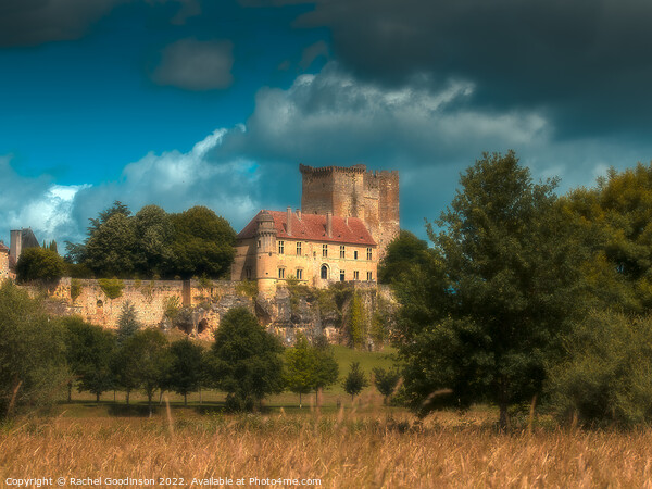 Storm over Excideuil Castle, France Picture Board by Rachel Goodinson