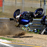 Buy canvas prints of Motorcycle Crash by Ray Putley