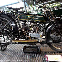 Buy canvas prints of 1914 Royal Enfield 3hp on display at Beaulieu Motor Museum, England, UK. by Ray Putley