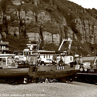 Buy canvas prints of Hastings Seafront - Fishing Boats by Ray Putley