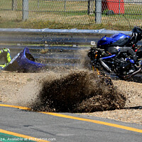 Buy canvas prints of Motorcycle Race Track Mishaps by Ray Putley