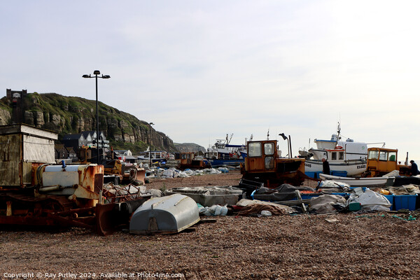 Fishing Boats - Hastings Picture Board by Ray Putley