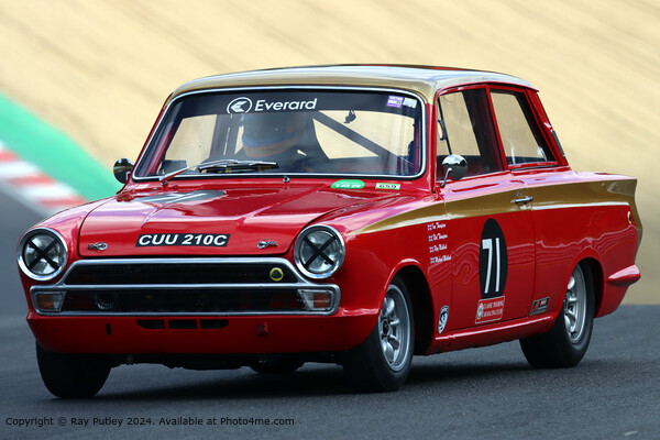 Red Lotus Cortina Race Track Picture Board by Ray Putley