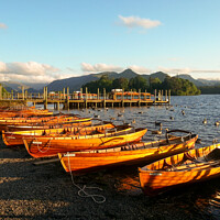 Buy canvas prints of Serene Rowing on Derwent Water by Richard North
