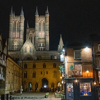 Buy canvas prints of Majestic Lincoln Cathedral Illuminated at Night by Richard North