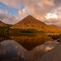 Buy canvas prints of Majestic Grasmoor reflected in Crummock Water by Richard North