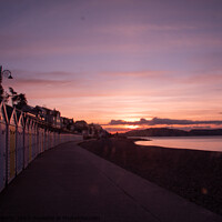 Buy canvas prints of Beach hut sunrise at Lyme Regis by Richard North