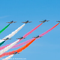 Buy canvas prints of Italian Air Force Frecce Tricolori  by Brett Pearson