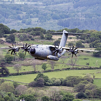 Buy canvas prints of A400 Military Aircraft flying low level in Wales by Mark Dunn