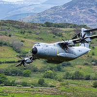Buy canvas prints of A400 Military Aircraft flying low level in Wales by Mark Dunn