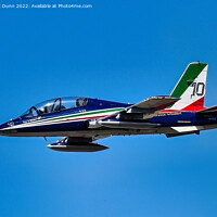 Buy canvas prints of Italian Frecce Tricolori Display Aircraft in flight by Mark Dunn
