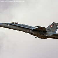 Buy canvas prints of Swiss Military F18 Hornet Aircraft in flight by Mark Dunn